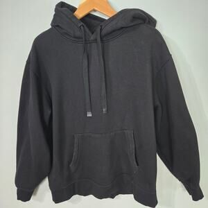 Athleta Marais Lace Hoodie Women's Large Flower Black Pullover Sweatshirt, Large